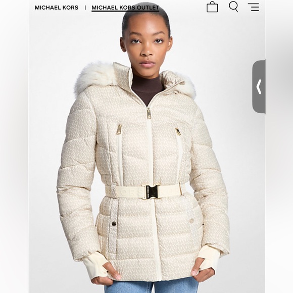 Michael Kors Belted Pink Puffer Coat - Picture 7 of 7
